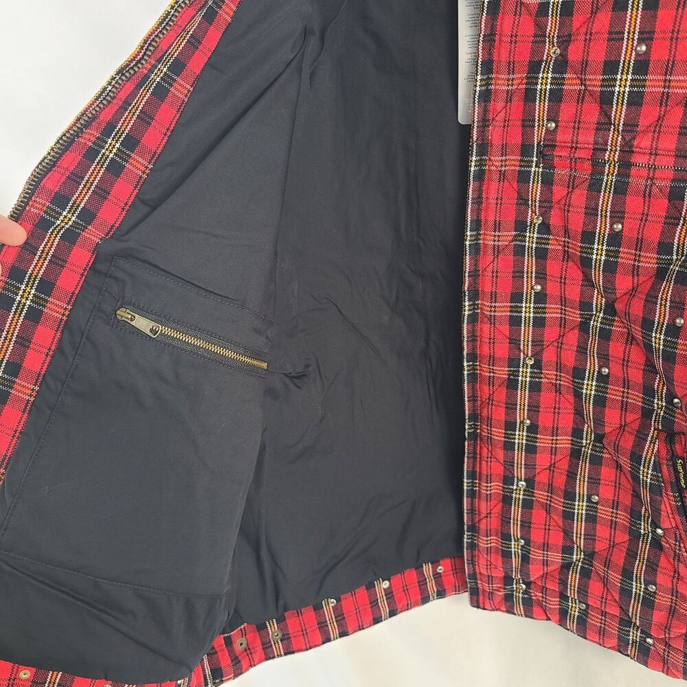 NWT Supreme x B.B. Simon Quilted Red Plaid Work Jacket w/ Studded Collar Sz L - Picture 8 of 16
